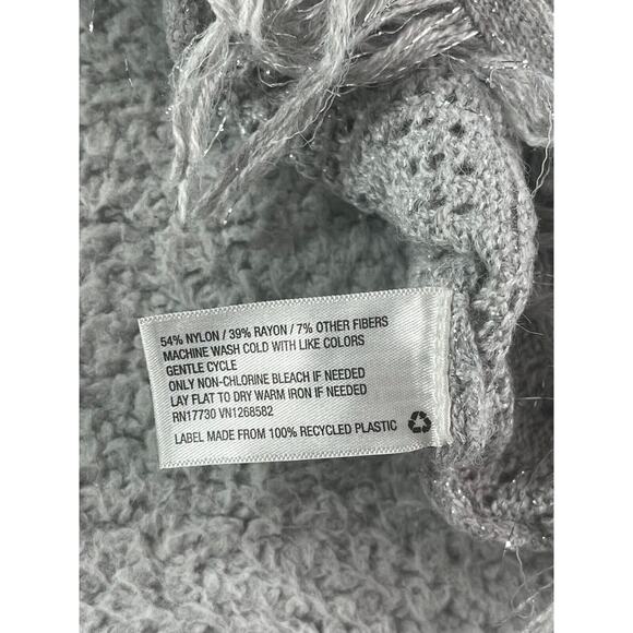 Knox Rose Cardigan Womens XS Gray Duster Sweater Open Knit Long Target Fringe - Picture 11 of 12